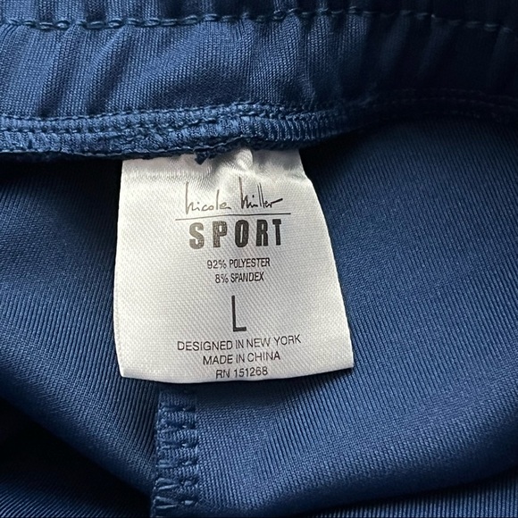 Nicole Miller Sport Jogger Dark Teal Scuba Stripe Size Large - Picture 8 of 10